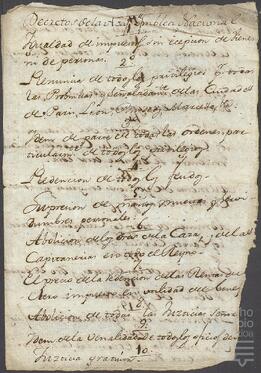 Relación de decretos de la Asamblea Nacional Francesa.