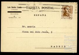 Correspondencia entre León Sánchez Cuesta y José Miguel de Azaola Urigüen.