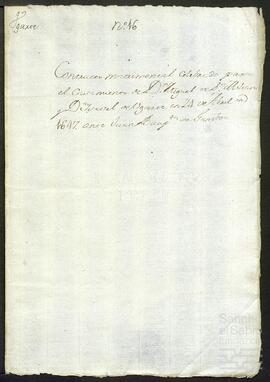 Contrato matrimonial de Miguel de San Millán Oquendo e Isabel de Ugarte Zaldívar.