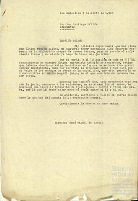 Correspondencia relacionada con la sociedad Alvamar S.A.