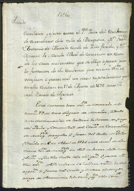 Carta de pago otorgada por el Convento de la Purísima Concepción, San Cosme y San Damián de Eibar en favor de Mariana de Lasalde Mancisidor.