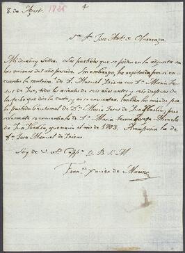 Carta de Francisco Javier de Marine dirigida a José Antonio de Olarreaga.