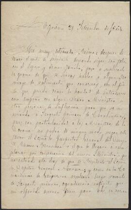 Carta de Vicente Marqués a su prima Teresa Elío.