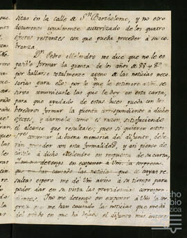 Correspondencia por la administración de la testamentaría de Francisco de Berrio Marzana.