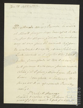 Cartas de Juan Carlos de Aréizaga a María Escolástica de Salazar Sánchez Samaniego.