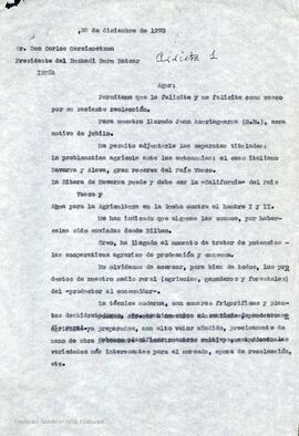 Cartas entre Carlos Garaikoetxea y Bernardo de Mesanza.