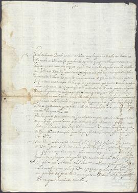 Carta de Juan de Iturbe dirigida a Andrés Martínez de Inurrigarro.