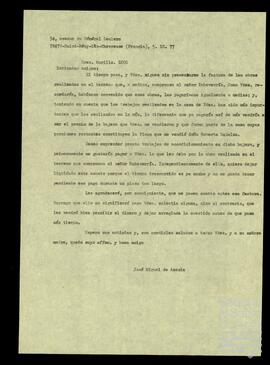 Correspondencia entre Purificación Murillo y José Miguel de Azaola Urigüen.