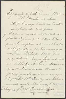 Cartas de José Irastorza dirigidas a Ricardo Otaño.