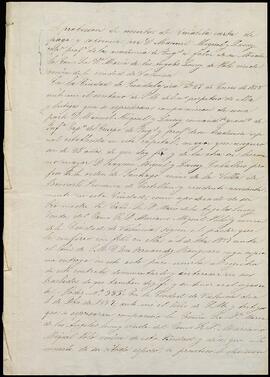 Carta de pago otorgada por Manuel Miquel Lucuix en favor de su hermano Joaquín.