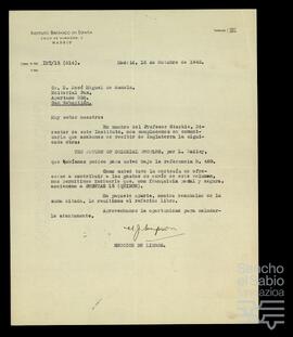 Correspondencia entre José Miguel de Azaola Urigüen y diferentes personalidades del Instituto Británico en España.