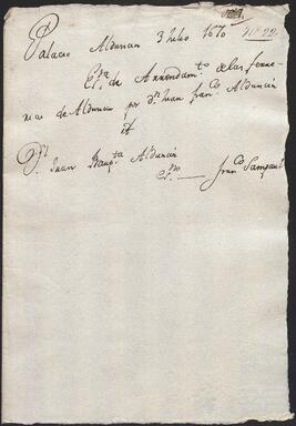 Arrendamiento de las ferrerías de Alduncín otorgado por Juan Francisco de Alduncín y Agustina de Burgoa en favor de Juan Bautista de Alduncín.