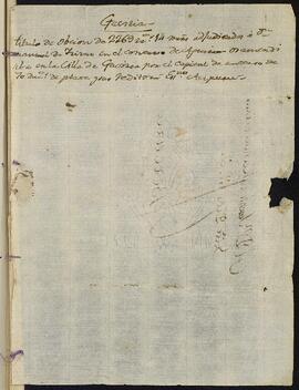 Adjudicación de cuatro trozos de tierra de la casería de Aguirreosamendi a Manuel de Yrízar Zabala.