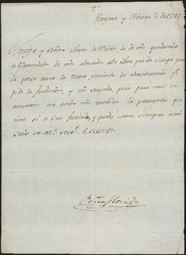 Carta del Conde de Peñaflorida dirigida a José Antonio de Echave.