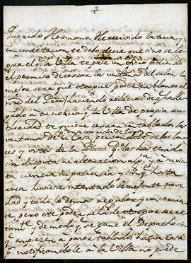 Carta de Ramón María de Moya a su hermano.
