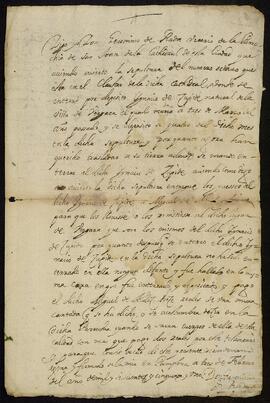 Certificación de la entrega de los restos mortales de Ignacio de Zupide Galardi.