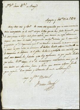 Carta de Juan Iturle dirigida a Juan Bautista de Alzaga.