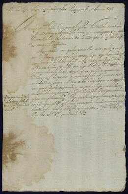 Correspondencia acerca del enfrentamiento que sostienen el patrón de las dos capellanías que en Vergara fundó el canónigo Pedro de Esaube y sus dos capellanes.