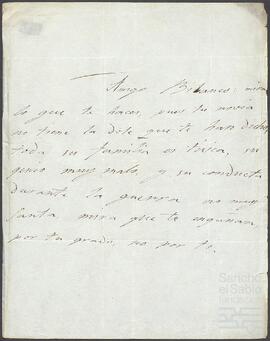 Carta anónima dirigida a Cayetano de Vivanco.