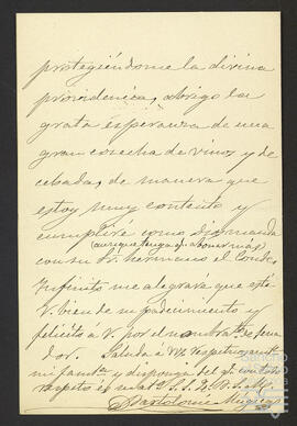 Cartas de los arrendadores de la Bodega La Sacristanía a José María de Zavala Ortés de Velasco.