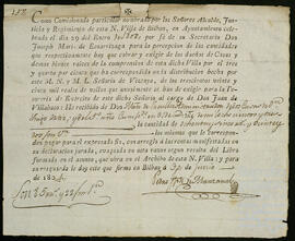 Correspondencia y cuentas de la administración de los bienes de Bilbao.