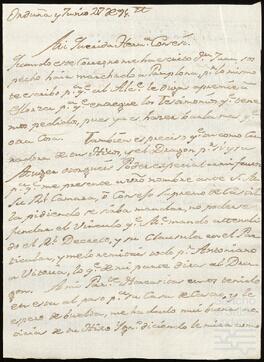 Cartas de Emeterio Javier Hurtado de Corcuera dirigidas a María Concepción de Alcíbar.
