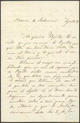 Carta de Luis de Gautier dirigida a Josefa de Mújica Aizpuru.