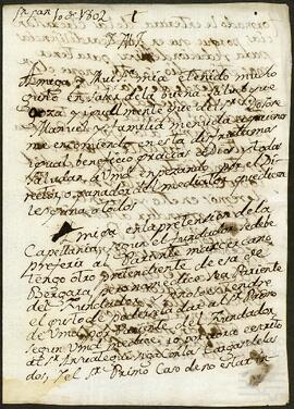 Cartas de una tal María Ignacia dirigidas a Marina Margarita de Moya.