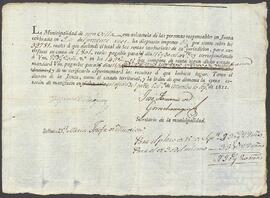 Avisos del Ayuntamiento de Mutiloa dirigidos a María Josefa de Mújica para el pago de la contribución territorial.