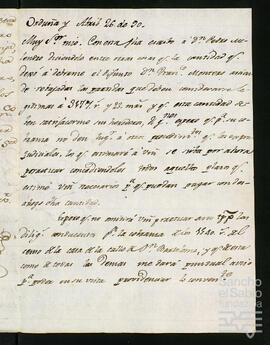 Correspondencia por la administración de la testamentaría de Francisco de Berrio Marzana.