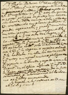 Cartas de Ramon María de Moya dirigidas a Rafael de Palacios.