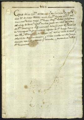 Venta de la villa de Monterrón por parte de Jerónimo Vifi a Diego Ramírez de Vargas y Leonarda Valeriola Covarrubias.