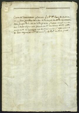 Testamento y codicilo de Juan de Andícano Celaa.