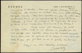 Correspondencia entre Robert Bosc y José Miguel de Azaola Urigüen.