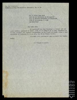 Correspondencia entre José Miguel de Azaola Urigüen y Julio Abad Mata.