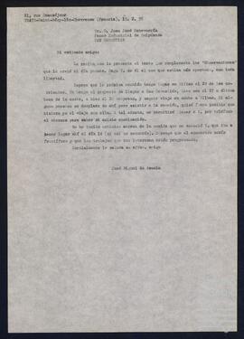Cartas de José Miguel de Azaola Urigüen dirigidas a Juan José Echeverría y Manuel Escudero Rueda.