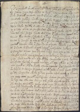 Apunte de Juan Francisco de Alduncín en el que se hace constar el pleito pendiente de Juan de Alduncín.