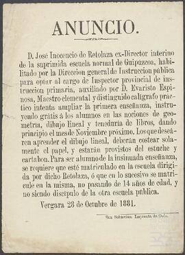 Anuncio de lecciones de primera enseñanza gratis.