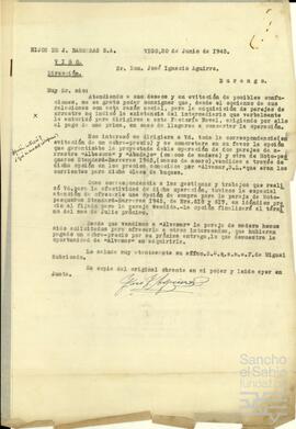 Correspondencia relacionada con la sociedad Alvamar S.A.