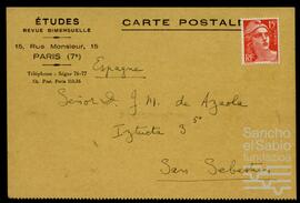 Correspondencia entre Robert Bosc y José Miguel de Azaola Urigüen.