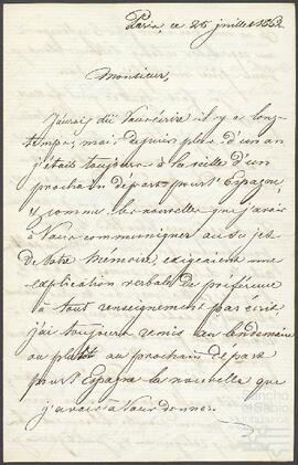 Carta de Fédor Thoman dirigida a Joaquín de Yrízar.