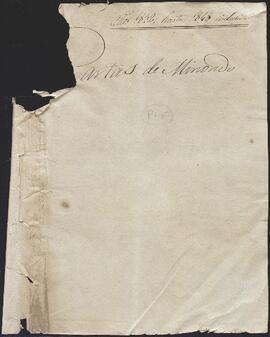 Cartas de Vicente y Antonio María de Minondo a Manuel María de Aréizaga.