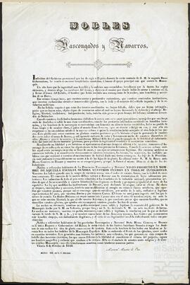 Proclama de Manuel Montes de Oca a los vascongados y navarros.