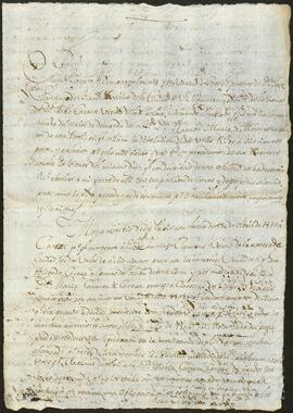 Petición de José Santiago de Blandín en el pleito que contrá él litigaba Ramón María de Moya.