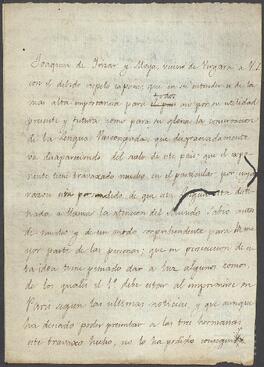 Cartas y peticiones de Joaquín de Yrízar a diferentes autoridades en defensa del euskera.
