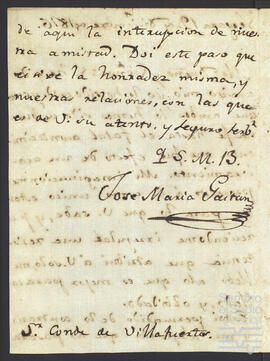 Correspondencia entre Luis y José María de Gaytán con Manuel José de Zavala Acedo.