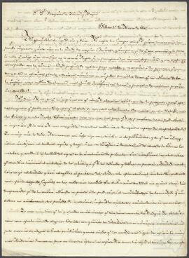 Carta de Pedro Novia de Salcedo dirigida a Joaquín de Yrízar.