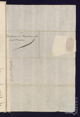 Carta de Pedro de Gamboa a Gaspar Vélez de Marzana Orozqueta.