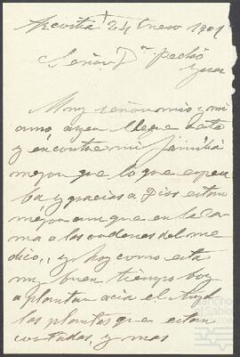 Carta de José Zabala dirigida a Pedro de Yrízar.