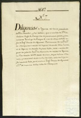 Diligencias para el deposito de un censo de 1.700 ducados.